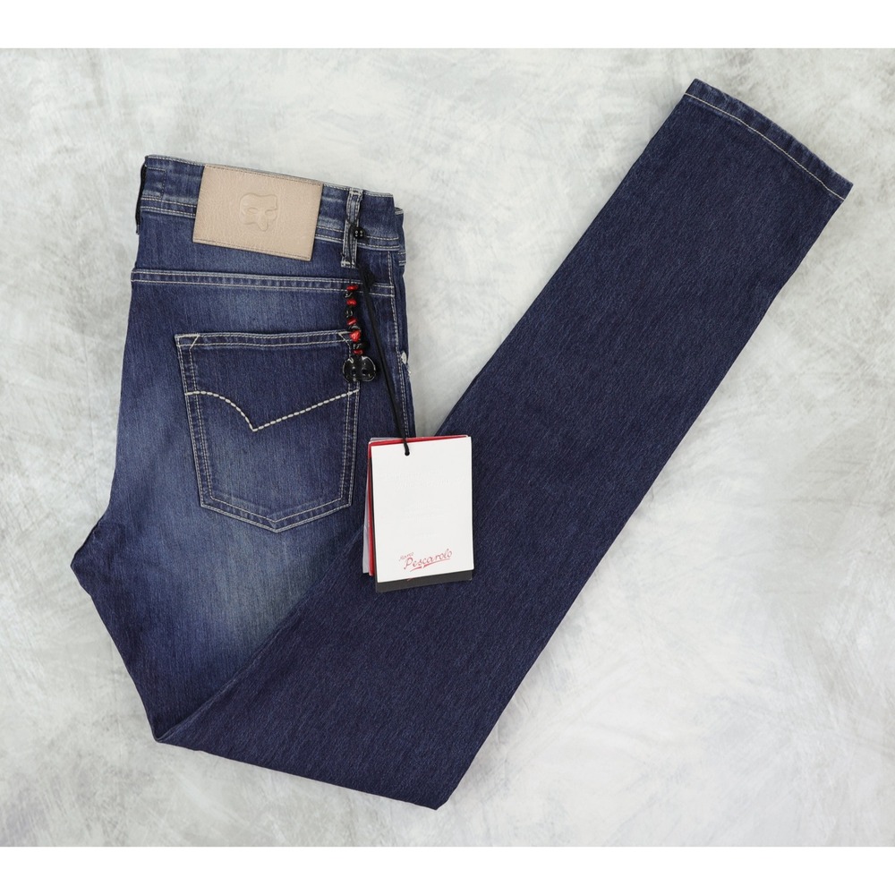 Marco Pescarolo Nerano 1 Jeans Mens 50 US 31 Blue Button Fly Fatto a Napoli NWT